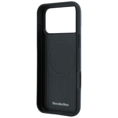 7. Etui Mercedes Leather Semi Wrap with Iconic Line MagSafe na iPhone 18 Pro Max / 17 Pro Max - ciemnoszare