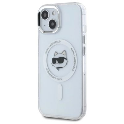 2. Etui Karl Lagerfeld IML Metal Choupette Head MagSafe na iPhone 15 - białe