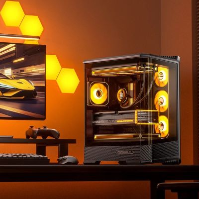 22. Obudowa PC Jonsbo D400, Midi Tower, ATX, Szkło Hartowane