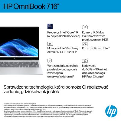 4. HP OmniBook 7 16-az0222nw Core 5 210H 16"2K 300nits AG 16GB DDR5 5200 SSD512 Intel Graphics Cam 5 Mpx IR 70Wh Win11 Glacial Silver 2Y