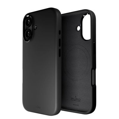 10. Etui silikonowe Puro Icon Mag Pro MagSafe do iPhone 16 - czarne