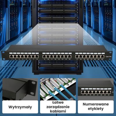14. Extralink Patchpanel CAT5E STP V2 24 porty