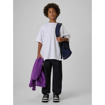 5. T-shirt loose z nadrukiem chłopięcy 4F 4FJRAW26TTSHM4527-10S