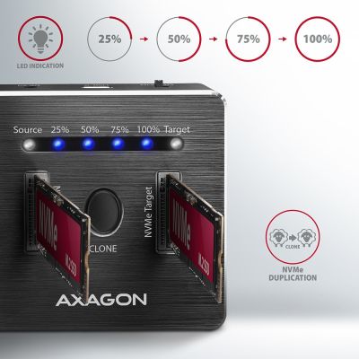 2. Axagon ADSA-M2C stacja dokująca do dysków twardych USB 3.2 Gen 2 (3.1 Gen 2) Type-C