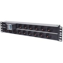 INTELLINET LISTWA ZASILAJĄCA RACK 19" 2U, 15 GNIAZD SCHUKO, Z PODWÓJNYM WYŁĄCZNIKIEM, KABEL 3M