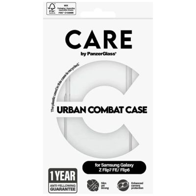 4. Etui CARE by PanzerGlass Flagship Urban Combat do Samsung Galaxy Z Flip 7 FE / Flip 6 - przezroczyste