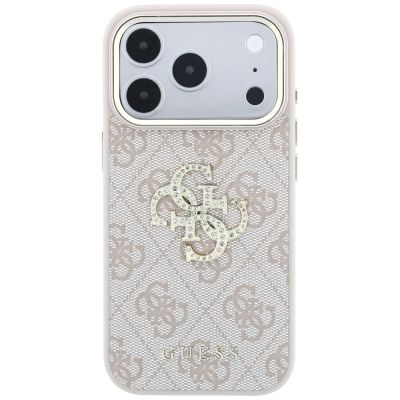 3. Etui Guess 4G & Big Strass Logo na iPhone 17 Pro / 18 Pro - różowe