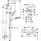 2. Hansgrohe Crometta brusersystem z 65 cm Vario brusesat i Ecostat 1001 CL termostatarmatur til frembygning