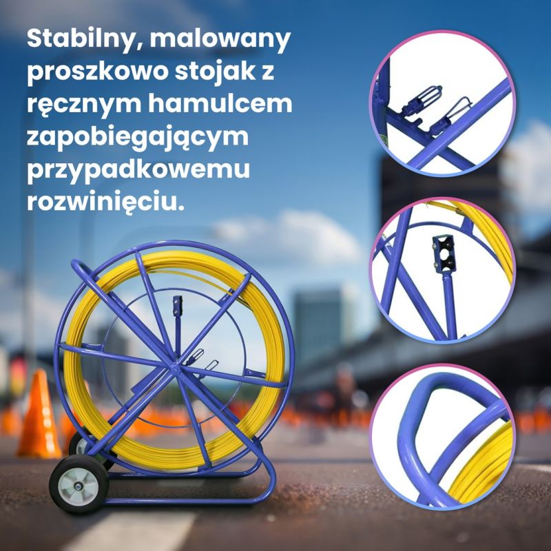 6. Extralink Pilot do przeciągania kabli Pilot 9mm 300m włókno szklane FRP, śr. 9mm, dł. 300m, żółty