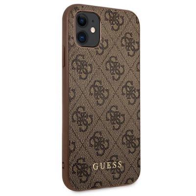 4. Etui Guess 4G Metal Gold Logo na iPhone 11 / Xr 6,1" - brązowe