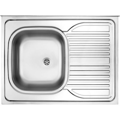 Zlewozmywak stalowy 1-komorowy z ociekaczem po prawej stronie - nakładany ZM6 011P 5907650846512