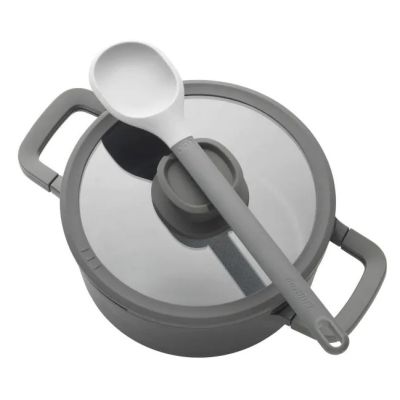 3. BergHOFF 3950593 garnel do zupy 4,4 l Czarny Aluminium, Szkło, Silikon