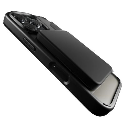 10. Etui skórzane Puro Book Mag MagSafe z klapką i schowkiem na karty do iPhone 16 Pro Max - czarne