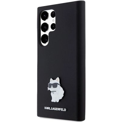 2. Etui Karl Lagerfeld Silicone Choupette Metal Pin na Samsung Galaxy S24 Ultra - czarne