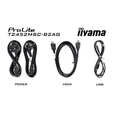 18. iiyama ProLite T2452MSC-B2AG monitor komputerowy 61 cm (24") 1920 x 1080 px Full HD LED Ekran dotykowy Czarny