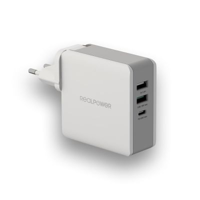 RealPower DeskCharge-65 Travel Uniwersalne Szary Prąd przemienny Wewnętrzna
