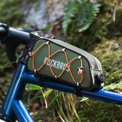 10. Torba rowerowa Rockbros TL004 ROAD TO SKY 0,7 l na ramę wodoodporna - zielona