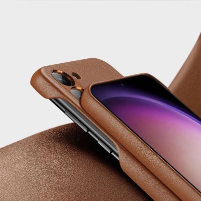 8. Dux Ducis Grit etui Samsung Galaxy S23+ elegancki pokrowiec ze sztucznej skóry brązowe