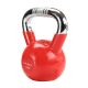 36. Kettlebell żeliwny uchwyt chrom radełkowany HMS KTC10 RED 