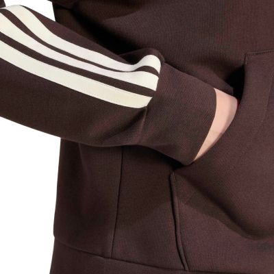 4. Bluza damska adidas Essentials 3-Stripes Full-Zip Fleece Hoodie brązowa KX0784