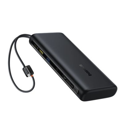 2. Powerbank Baseus EnerFill FC41 20000mAh 100W z wyświetlaczem cyfrowym i wbudowanym podwójnym kablem USB-C - czarny