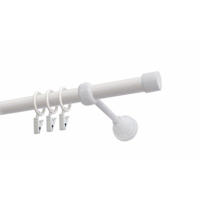 KARNISZ POJEDYNCZY FI 19 MM BIAŁY 240 CM LUNA Z KÓŁKAMI  KOWALSKI