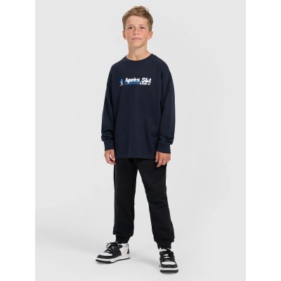 9. Longsleeve regular z nadrukiem chłopięcy 4F 4FJRAW25TLONM587-31S