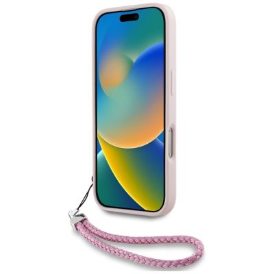 4. Etui Karl Lagerfeld Quilted Initial Logo & Chain Strap na iPhone 16 - różowe