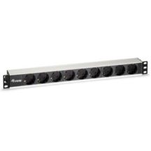 Equip 333292 rozdzielacz zasilania PDU 9 x gniazdo sieciowe 1U Czarny, Srebrny