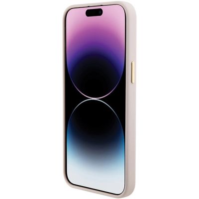 5. Etui Guess Silicone Logo Strass 4G na iPhone 15 Pro Max - różowe