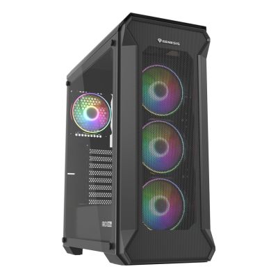 10. Obudowa NATEC Genesis Irid 505 ARGB NPC-1518 (ATX. Micro ATX. Mini ITX; kolor czarny)