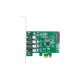 3. LANBERG KARTA PCI-E X1 -> 4X USB-A 3.1 GEN1 ŚLEDŹ LOW PROFILE PCE-US3-004