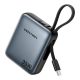 Powerbank Vention 10000mAh 35W PD z wbudowanym kablem USB-C szary