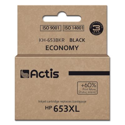 Actis KH-653BKR Tusz (zamiennik HP 653XL 3YM75AE; Premium; 20ml; 575 stron; czarny)