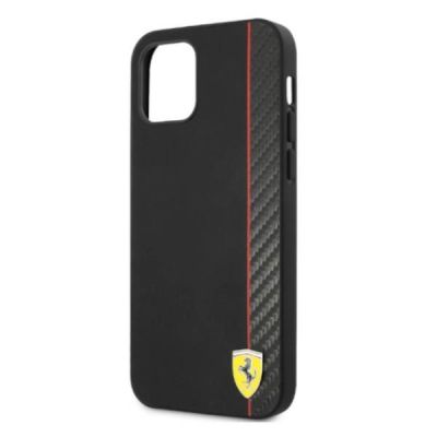 6. Etui Ferrari On Track Carbon Stripe na iPhone 12 Pro Max - czarne