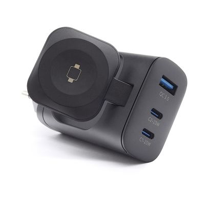 4. RealPower 450476 ładowarka do urządzeń przenośnych Power bank, Smartwatch, Tablet Czarny Prąd przemienny Bezprzewodowe ładowanie Szybkie ładowanie Wewnętrzna