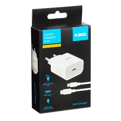 7. ŁADOWARKA SIECIOWA I-BOX C-37 PD20W USB-C
