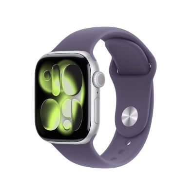 Apple Watch Series 11 GPS 42mm Srebrna aluminiowa koperta z fioletowym paskiem sportowym Fog - M/L