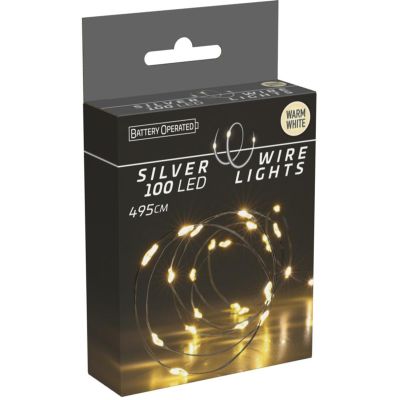7. LAMPKI DRUCIKI NA BATERIE GIRLANDA 100 LED CIEPŁY BIAŁY
