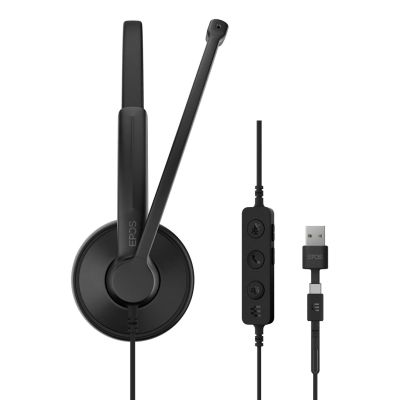 10. Słuchawki nauszne przewodowe EPOS IMPACT 100 MS Stereo USB-C + USB-A