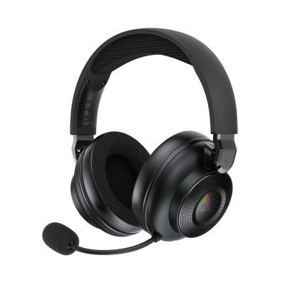 Słuchawki gamingowe Acefast H15 bezprzewodowe Bluetooth / 2.4 GHz / AUX z mikrofonem i podświetleniem RGB - czarne