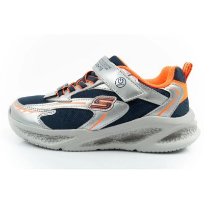 2. Skechers  buty sportowe dziecięce Glow Strider LED dla chłopca srebrne