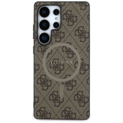 3. Etui Guess Leather 4G Colored Ring Classic Logo MagSafe Samsung Galaxy S25 Ultra brązowy