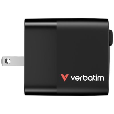 5. ładowarka Verbatim Gan 65W 2xUSB-C PD,1xUSB-A, retrac. Przewód 32217