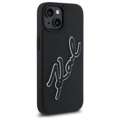 4. Etui Karl Lagerfeld 3D Rubber Signature na iPhone 15 - czarne