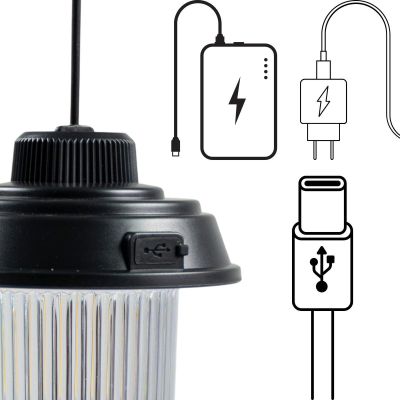 4. LATARKA LAMPA CAMPING USB 3 RODZAJE ŚWIATŁA REDCLIFFS CZARNY