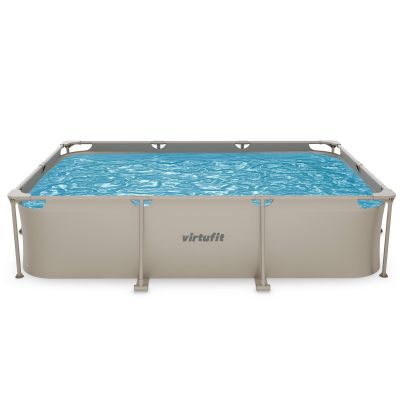 10. VIRTUFIT PROSTOKĄTNY BASEN 300 x 210 CM Z POMPĄ FILTRUJĄCĄ BEŻOWY