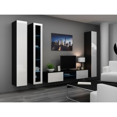 7. Witryna VIGO pełna'180' 180/40/30 czarny/biały poł