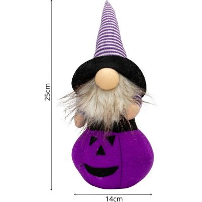 11. FIGURKA DEKORACYJNA NA DYNI 25CM LED HALLOWEEN FIOLET