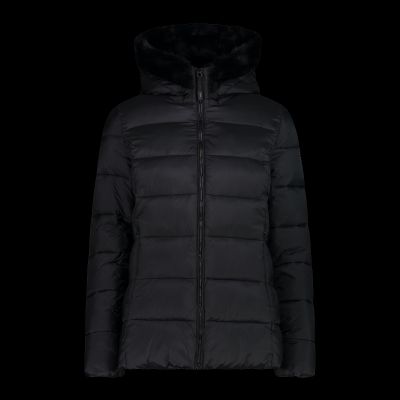 Kurtka zimowa damska CMP z kapturem sportowa ocieplana czarna (34K0036F/U901)